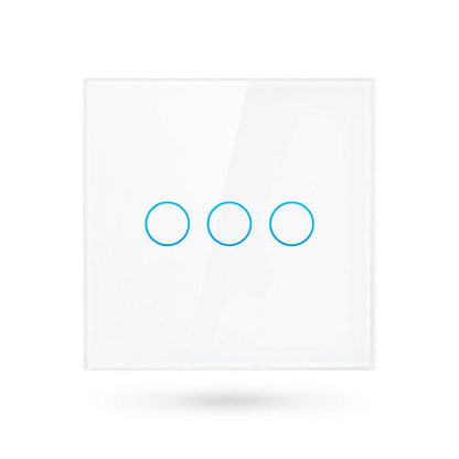 Modern Glass Smart Light Switch by iHelios Living Reinvented -White 3Gang